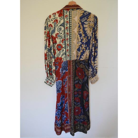 Farm Rio Winter Mix Midi Shirt Dress Size Small - Picture 7 of 8